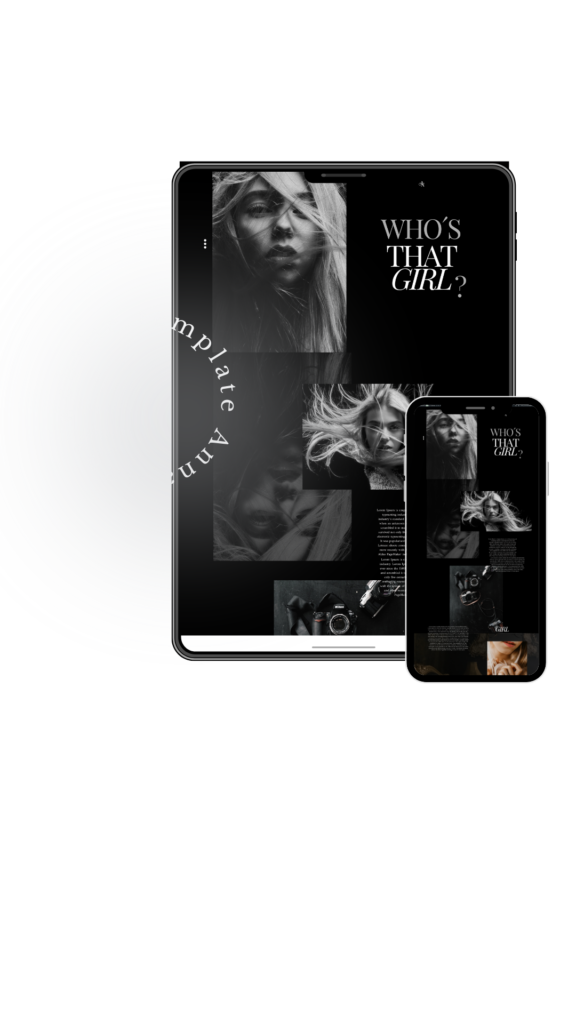 A digital runway for your portfolio. It’s bold, it’s dramatic, and it’s everything you’ve been waiting for.